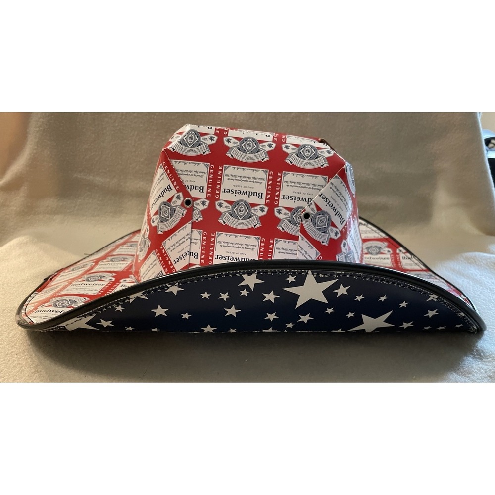 Vintage Budweiser Beer Cowboy Cowgirl Hat Beer Box Cardboard Fun For 4th July